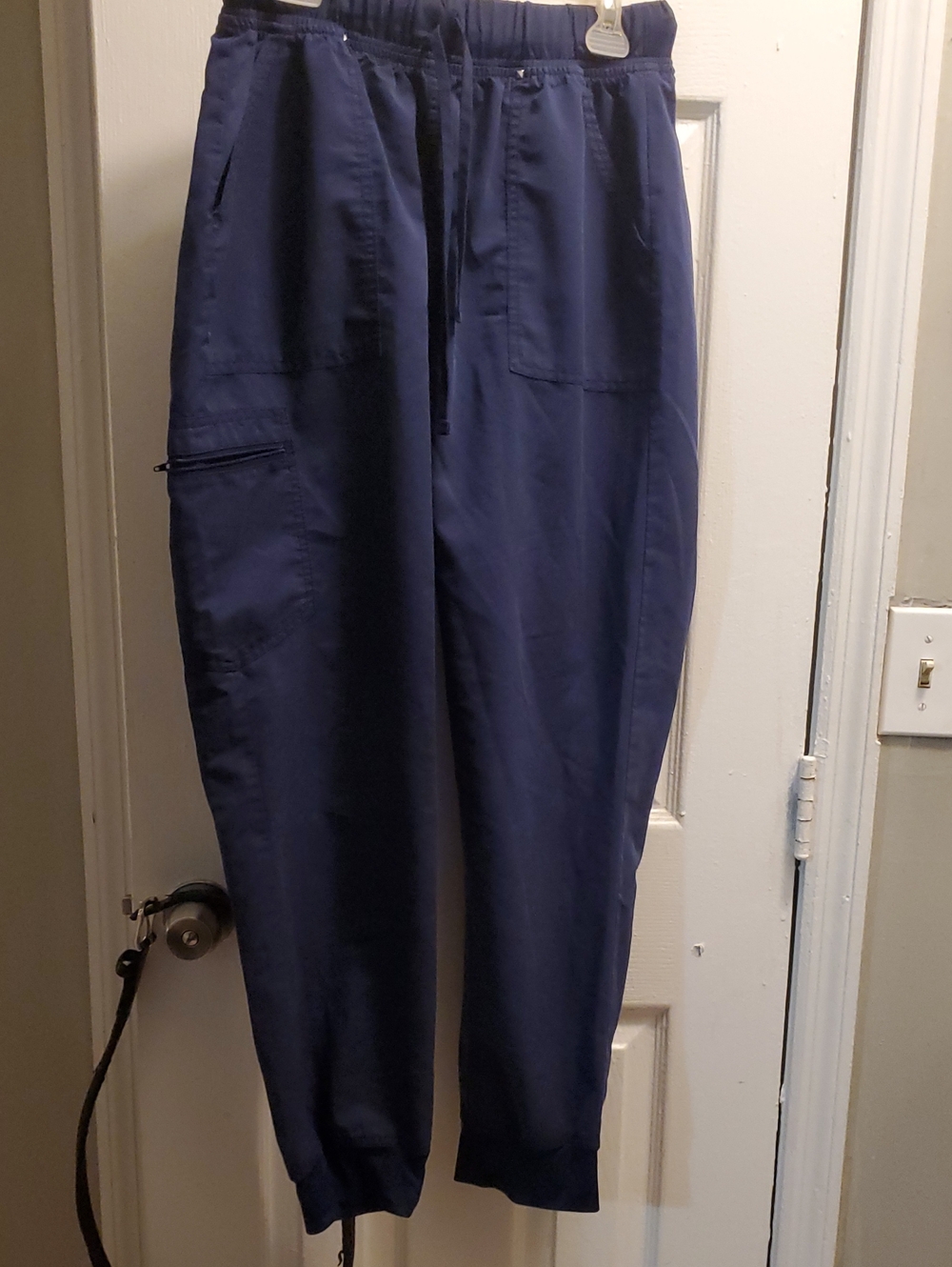 Womans Scrubstar Navy Drawstring Jogger Pants L